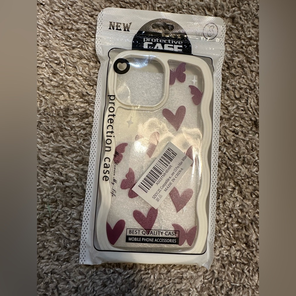 Heart Pattern Phone Case - White and Purple